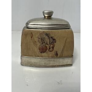 Croscill Home Fashions Covered Jar with Lid, Painted Leaf Gold Tone